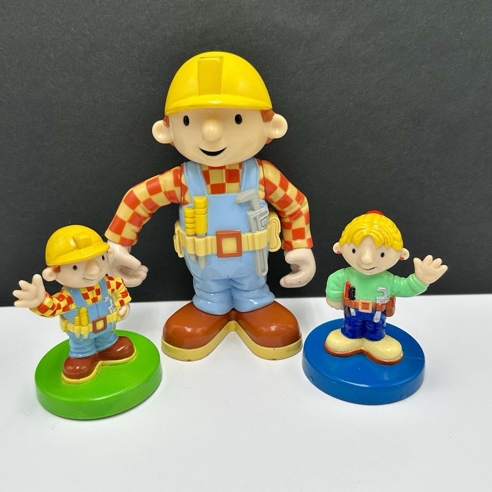 Bob The Builder & Wendy Play Doh Stampers & Bob The Builder Figure 6” Lot of 3
